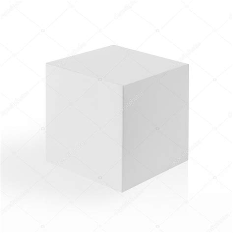3d Cube Box On White Background With Reflection Stock Photo By