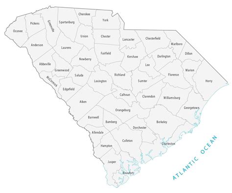 South Carolina Map Cities And Roads Gis Geography