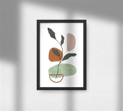 Botanical Abstract Wall Art Minimalist Printable Botanical Etsy