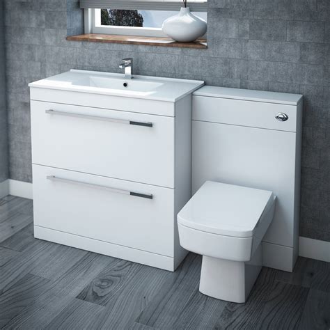 Nova High Gloss White Vanity Bathroom Suite W1300 X D400200mm At