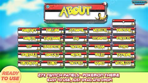 Cute Twitch Panels Pokemon Theme ~ You Can Find The Entire Twitch