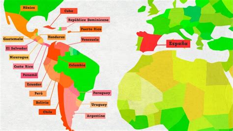 Map Of Spanish Speaking Countries And Capitals Printables Highlighted