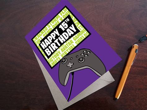 15th Gaming Birthday Card Etsy