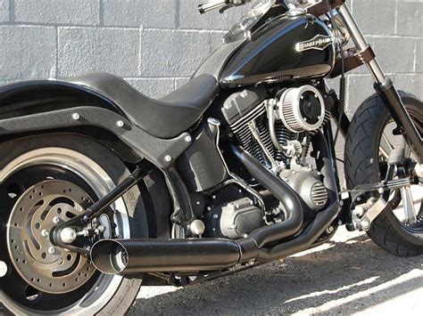 Buy Dandd Exhaust Low Cat 2 Into 1 Exhaust Black Fits Softail 1986