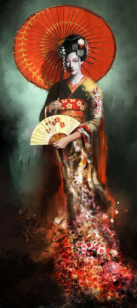25 Beautiful Examples Of Geisha Artworks Geisha Artwork Illustration Botanical Illustration