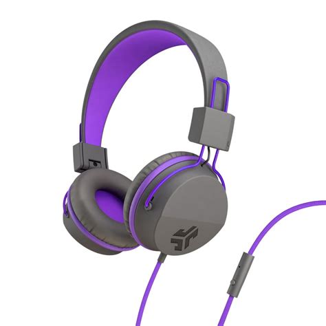 Jlab Audio Neon On Ear Headphones With Universal Mic Gray Purple