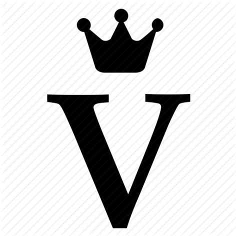 Alphabet Crown English Letter Royal V Icon