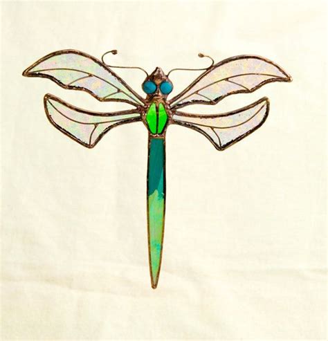 Dragonfly Green Stained Glass Art Nouveau 6 By Recircles9 4900