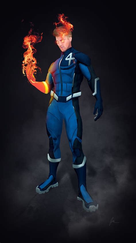 Human Torch Redesign Marvel Comics Artwork