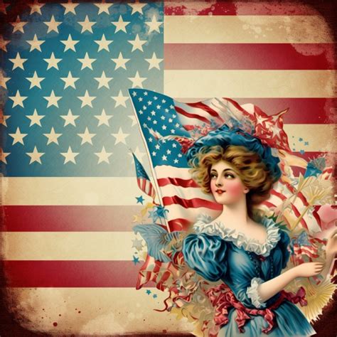 Vintage Women 4th Of July America Free Stock Photo Public Domain Pictures