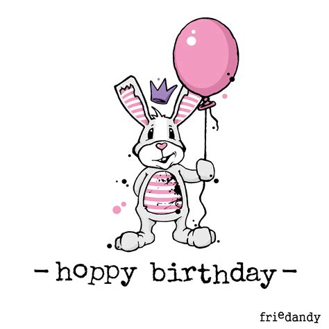 Hoppy Birthday Happy Birthday Bunny Rabbit Card Etsy