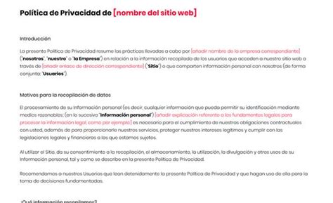 Total 13 Imagen Politica De Privacidad Modelo Argentina Abzlocalmx