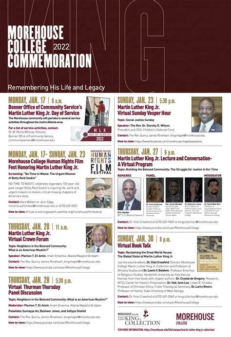 2022 Martin Luther King Jr Commemoration Week Morehouse College