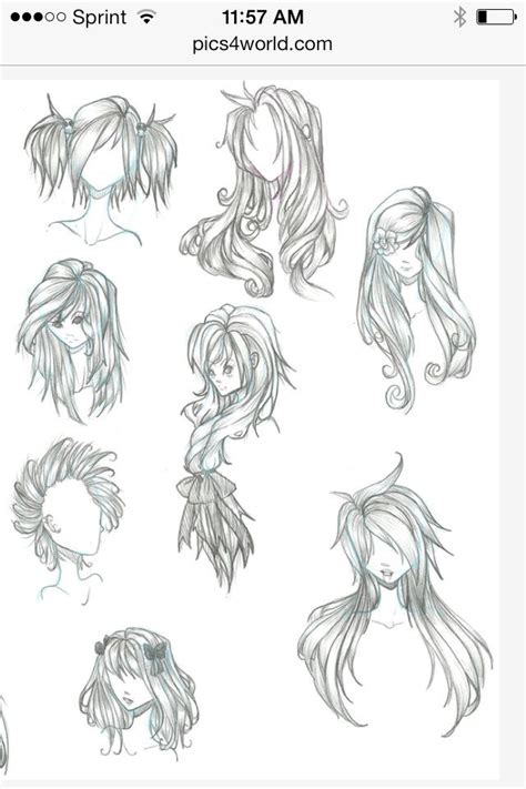 Pin By Hadeer Gouher On Hairs How To Draw Hair Hair Reference Anime