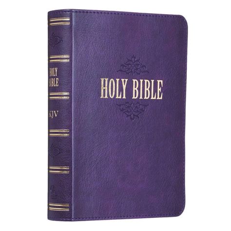 Purple Faux Leather Large Print Compact King James Version Bible Kjv