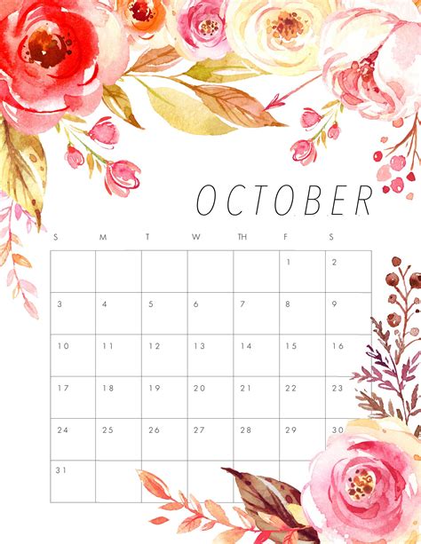 Free Printable 2021 Floral Calendar The Cottage Market