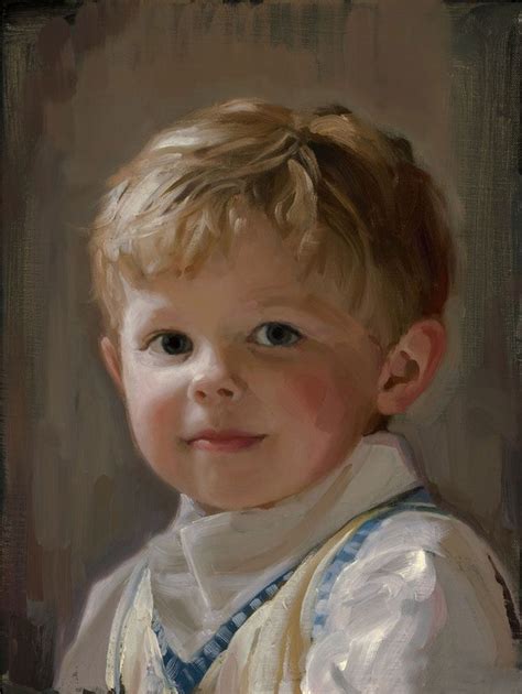 Oil Portrait Little Brother Oil Painting Portrait Portrait Drawing