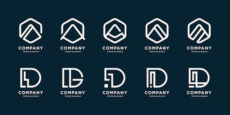 Premium Vector Set Of Minimalist Logo Collection With Letter Line Shape