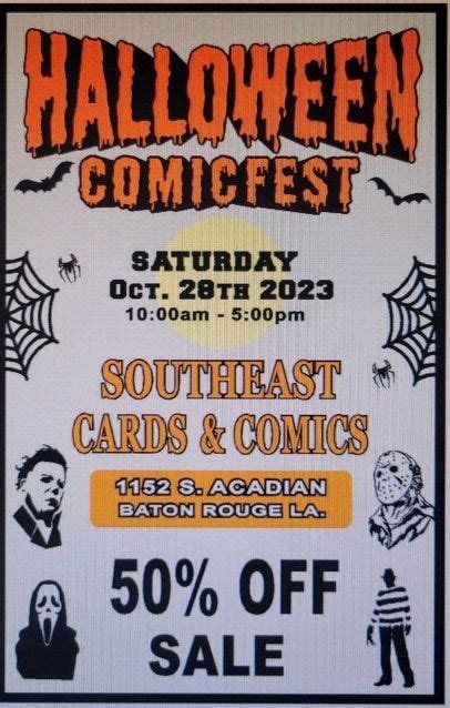 Halloween Comicfest Southeast Cards Comics Baton Rouge October 28