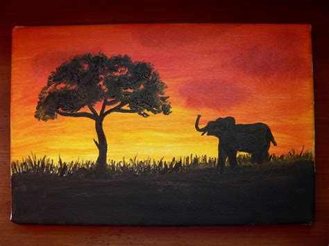 Koushi Chan African Scene Oil Painting