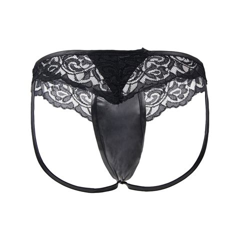 erotic male ropa interior gay underpants open back string sexy homme black low waist lace