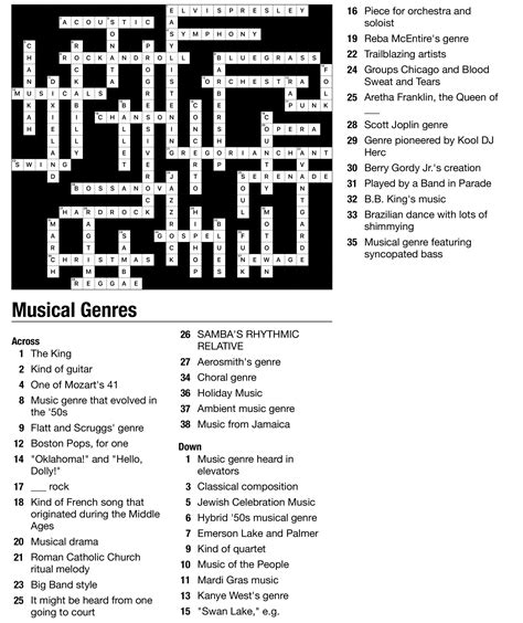 Music Terms Crossword Puzzle 1 Music Theory History And More