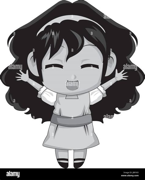 Cute Anime Chibi Little Girl Cartoon Style Stock Vector Image And Art Alamy