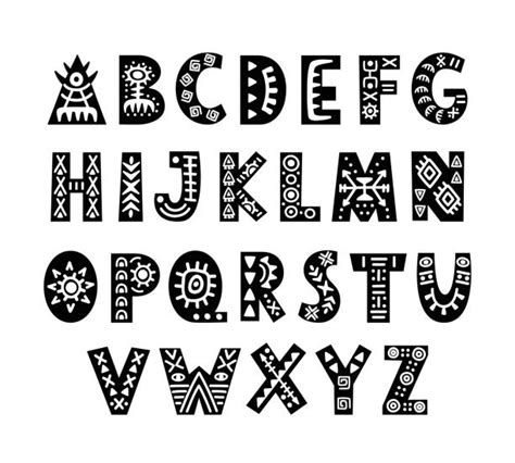 Tribal Letters Alphabet Illustrations Royalty Free Vector Graphics