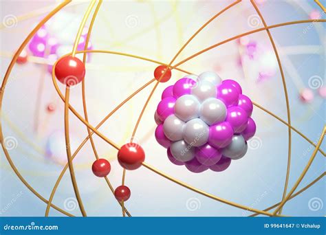 Partículas Elementales En átomo Concepto De La Física 3d Rindió La