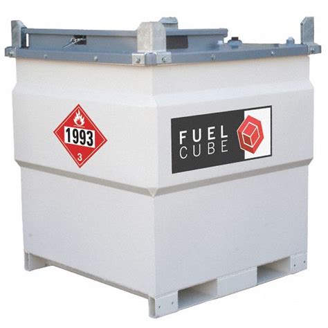 Fuelcube White Square Diesel Fuel Tank Pump Kit 243 Gal Capacity 11
