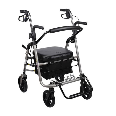 Aluminium Alloy Medical Folding Walker All Terrain Elderly 4 Wheel Rollator