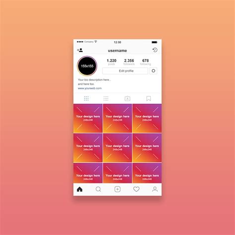 Profilo Di Instagram Mockup Psd Premium