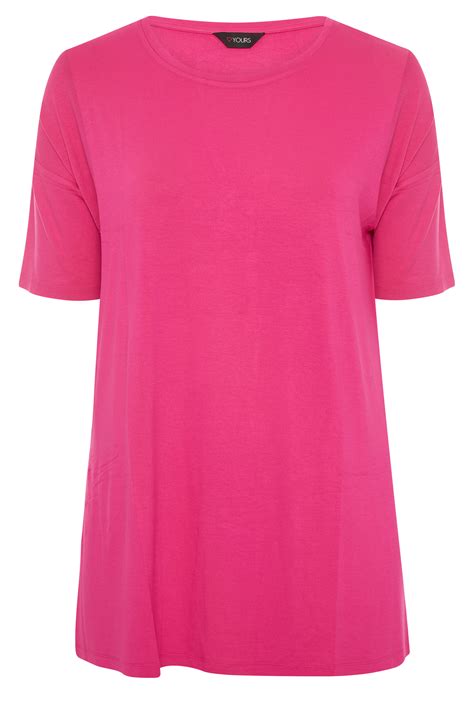 Hot Pink Oversized T Shirt Yours Clothing
