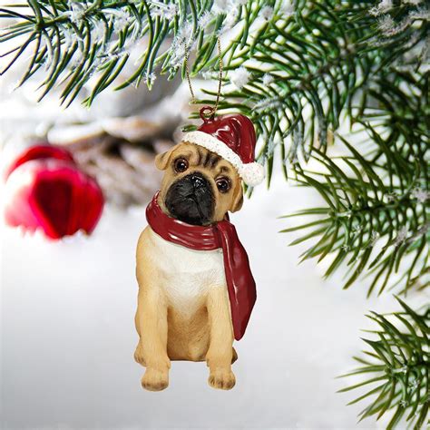 Christmas decoration in the home. Pug Christmas Ornaments at DoggieChecks.com