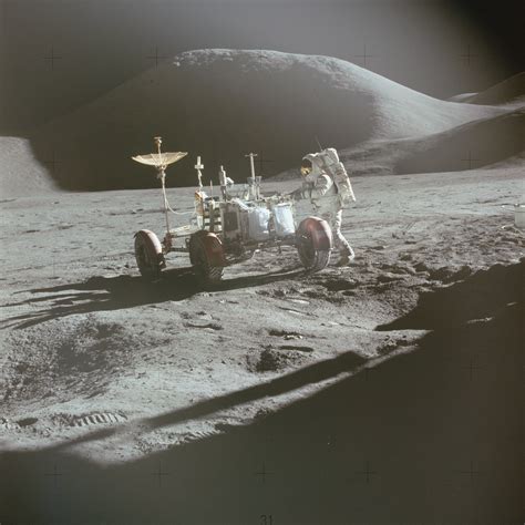 Astronaut Dave Scott Drivers Lunar Rover On Moon During Apollo 15 Photo