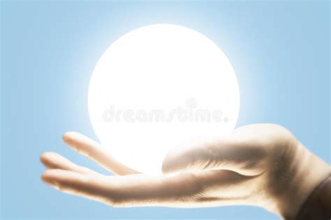 Hand Holding Illuminated Ball Stock Image Image Of Male Glowing