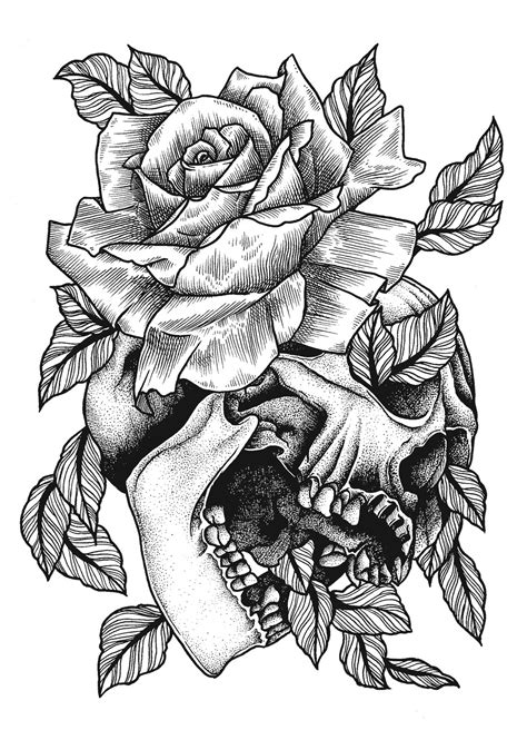 Skull Rose Devon Lee Art