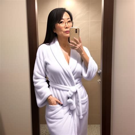 Aimoms Skinny Asian Moms Posing Right After Shower