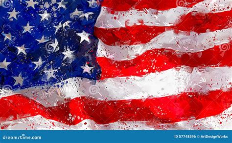 American Flag Waving Abstract Art Stock Illustration Image 57748596
