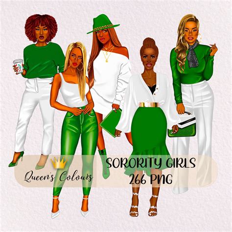 Sorority Girls Clipart Green And White Girls Sister Girls Clipart