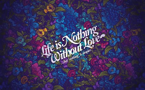 Wallpaper Painting Quote Flowers Love Typography Text Pattern