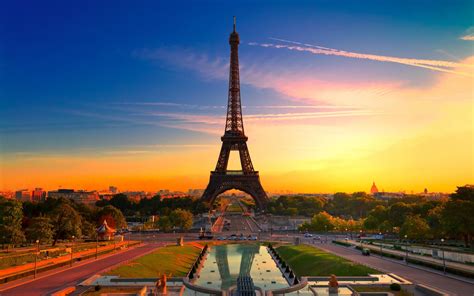 Paris Eiffel Tower Hdr Architecture City Sunset France Cityscape