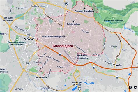 Mapa De Guadalajara Jalisco Mexico