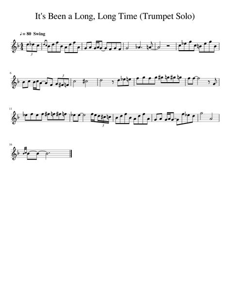 Its Been A Long Long Time Trumpet Solo Sheet Music For Trumpet In