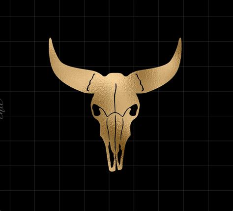 Download Gold Bull Skull Silhouette Wallpaper