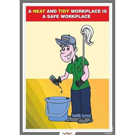 Clean Workplace Awareness Poster In English Pvc Sticker