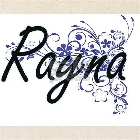 rayna artistic name design with flowers tote bag by tshirts plus cafepress