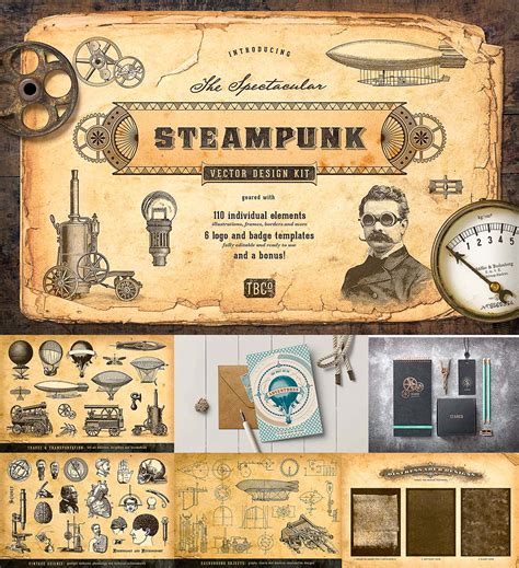 The Steampunk Vector Design Kit Free Download
