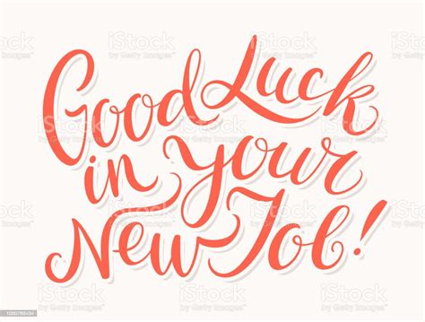 Good Luck In Your New Job Vector Lettering Stock Illustration