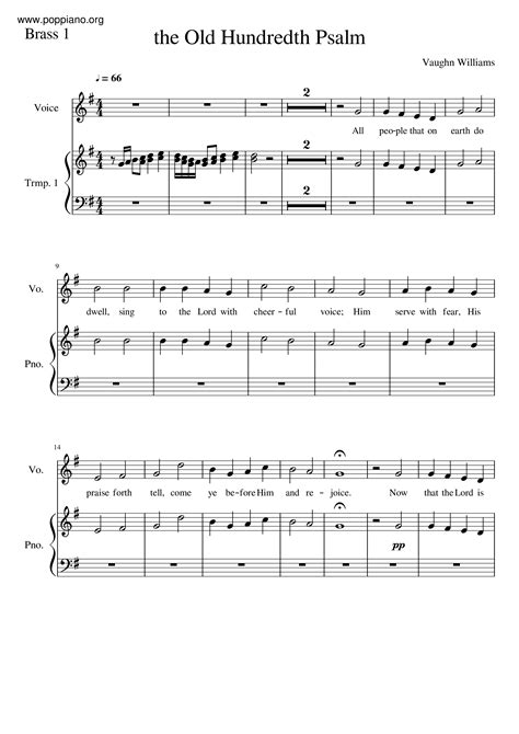 Hymn The Old Hundredth Psalm Sheet Music Pdf Free Score Download ★